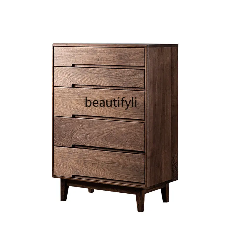 

Северо-американский комод, простой современный чистый деревянный комод с выдвижными ящиками, скандинавский шкаф для гостиной, спальни, боковой шкаф