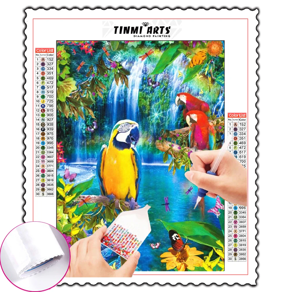 

5D Diamond Painting Kits Bird Full Round With AB Drill Cross Stitch Animals Embroidery Parrot Rhinestone Mosaic Home Decoration