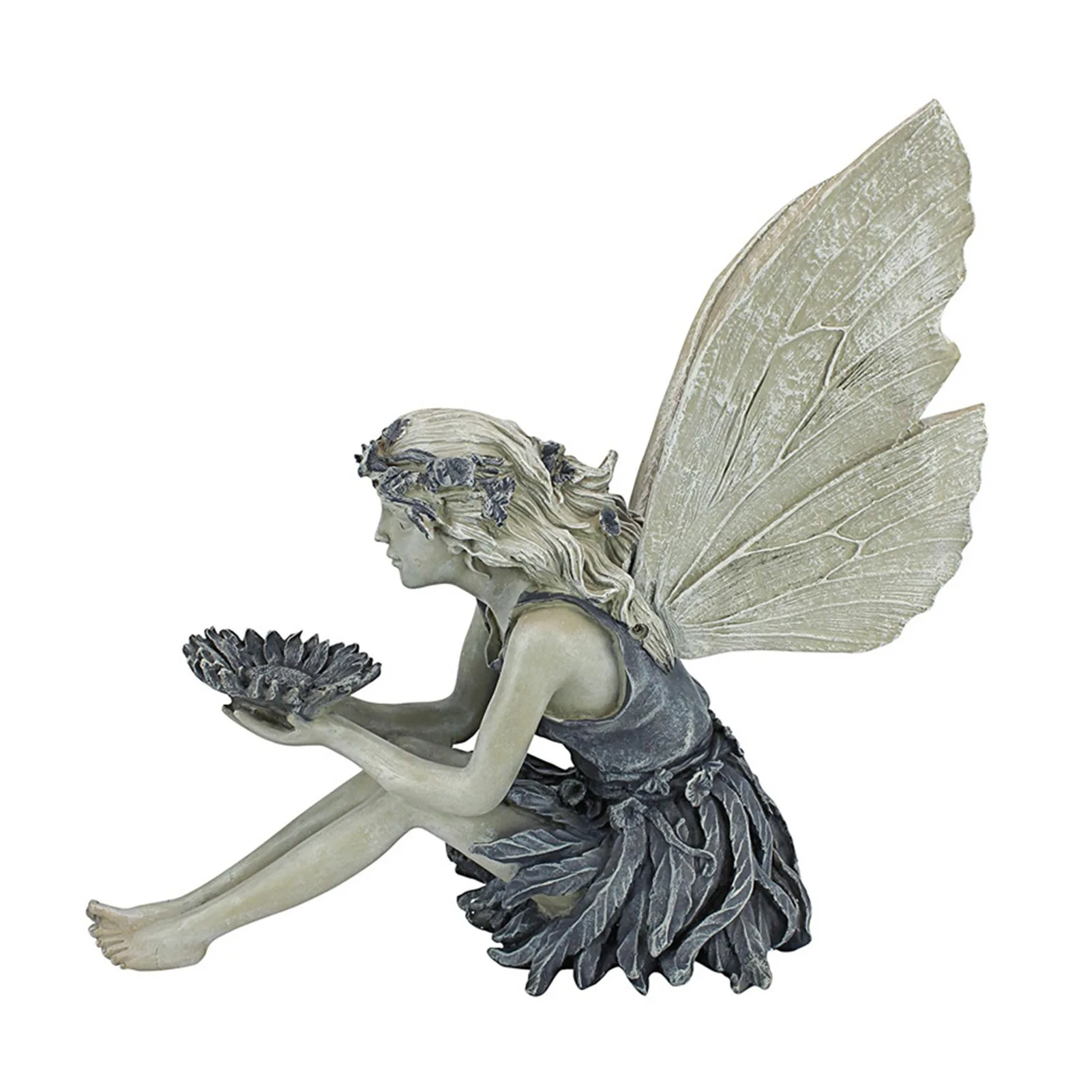 

Indoor Outdoor Modern Sculpture Park With Wings Resin Craft Patio Garden Ornament Sitting Fairy Statue Lawn Landscaping Yard