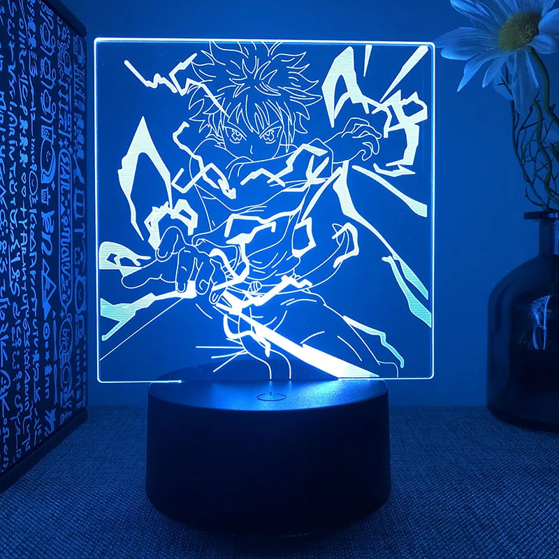 Hunter x hunter killua 3d led lamp for bedroom night lights anime figure avatar room decor Decoration mange cute children's gift