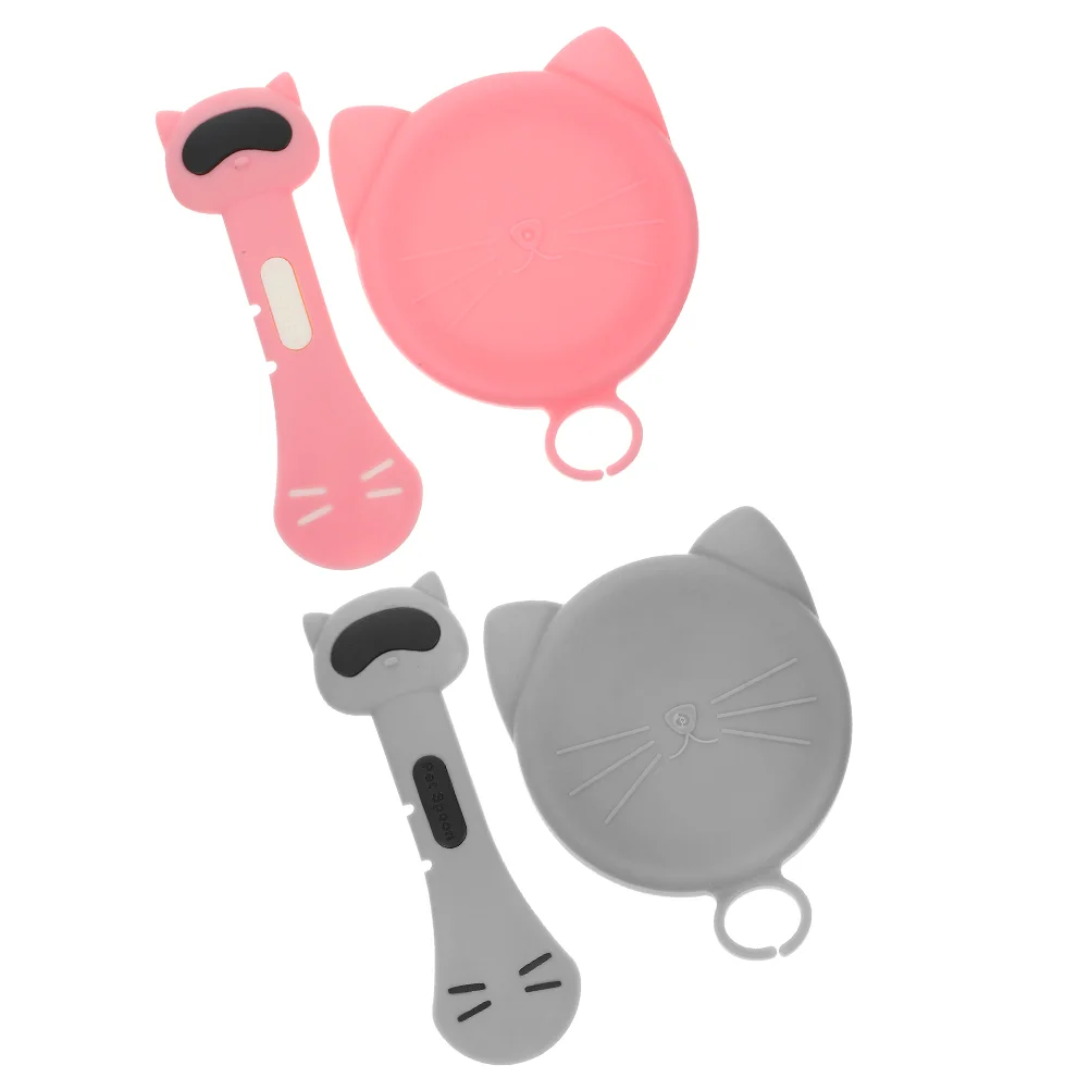 

4pcs Convenient Can Lids TRE Cat Food Spoons Household Pet Food Covers Pet Accessory