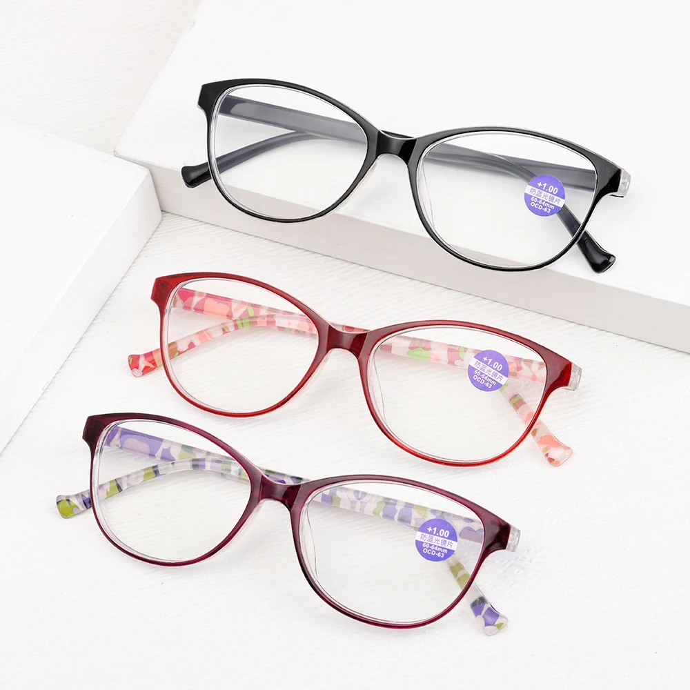 

Модные Винтажные Очки для чтения с защитой от синего света, женские очки для чтения с цветочным принтом, компьютерные очки для дальнозоркос...