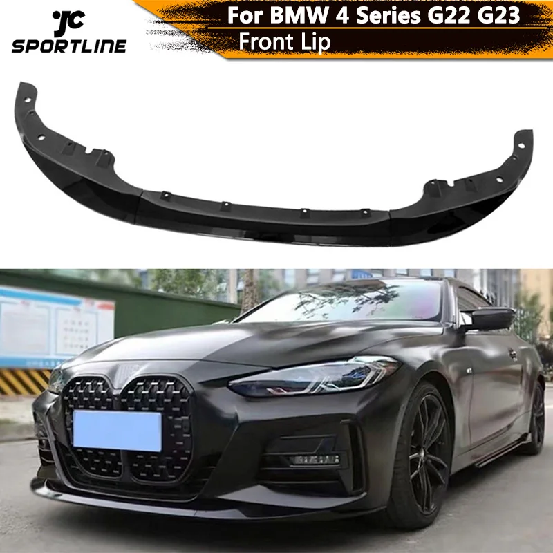 Передний бампер, спойлер для подбородка для BMW 4 серии G22 G23 2020-2022, передний спойлер для губ, Сплиттеры, фартук из АБС-пластика, карбоновый внешний вид/Блеск черный Передний бампер, спойлер для подбородка для BMW 4 серии G22 G23 2020-2022, передний спойлер для губ, Сплиттеры, фартук из АБС-пластика, карбоновый внешний вид/Блеск черный