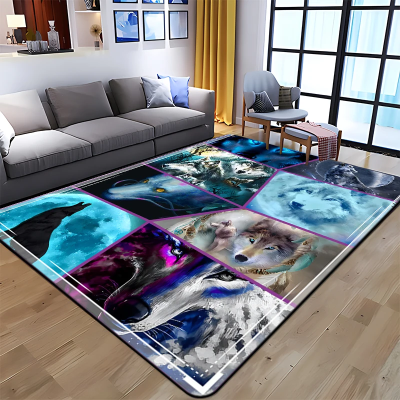 Best Selling Wolf Art Printed Carpet for Living Room Large Area Rug Soft Mat E-sports Chair Carpets Alfombra Gifts Dropshopping