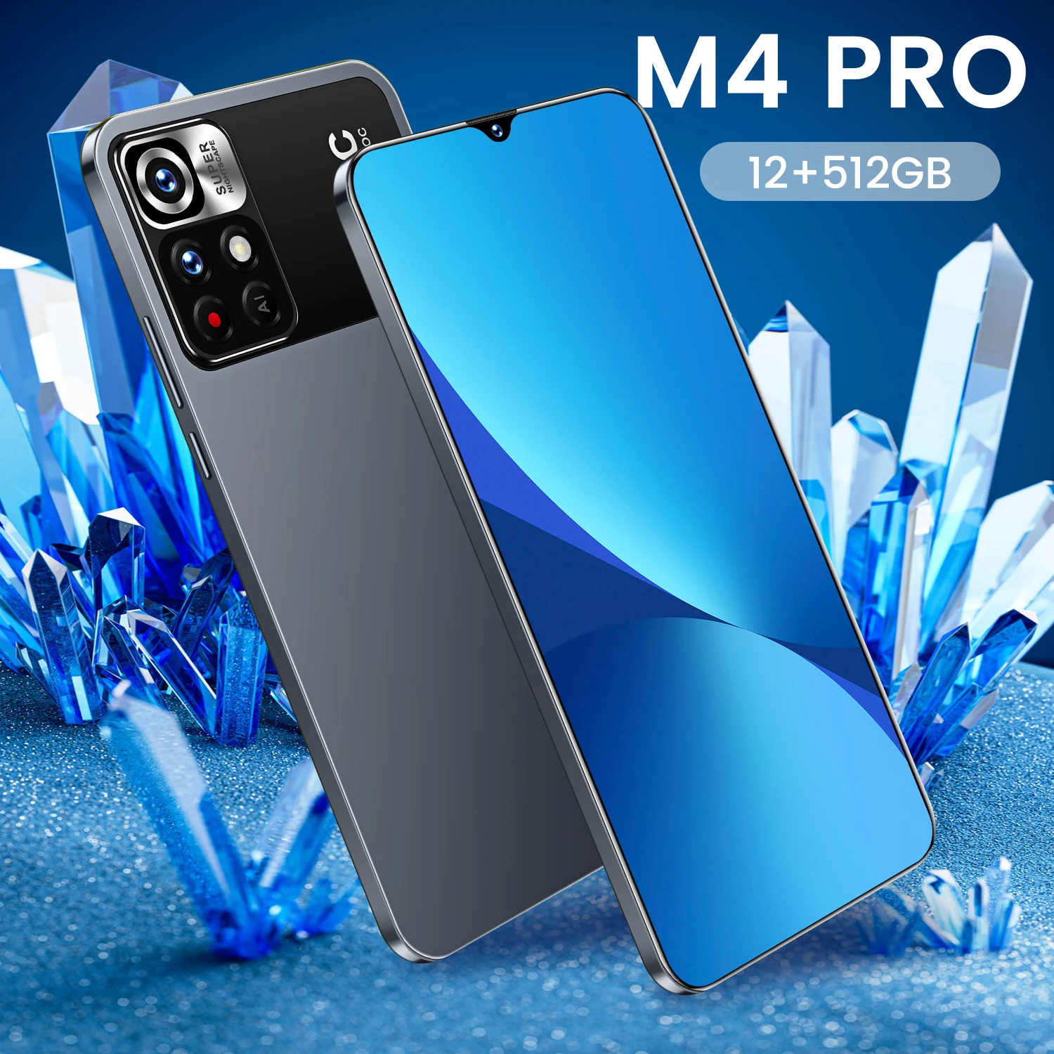 global version m4 pro original android phones 5g smartphone 6 72inch cellphone 4g cell mobile 12g512g smart phone face unlock free global shipping