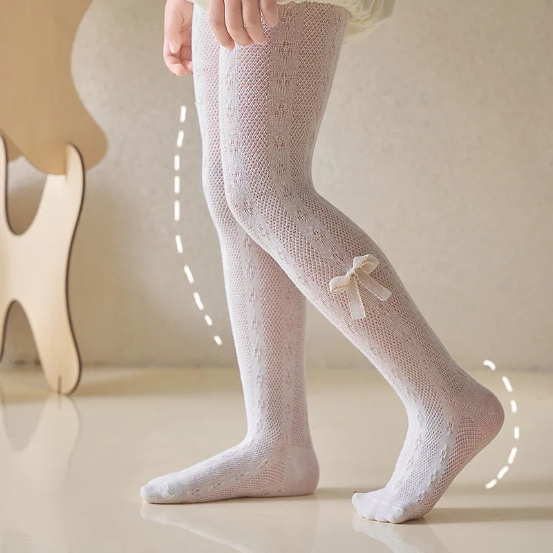 

2023 New Baby Tights Summer Autumn Elastic Newborn Pantyhose for Baby Girl Sweet Bow Children Tights Breathable Socks
