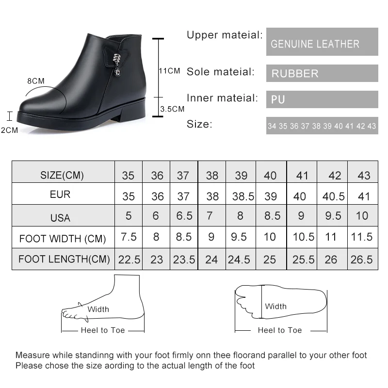 AIYUQI Women Winter Boots Anti-slip 2023 New Genuine Leather Boots Women Middle-aged Wool Warm Large Size Mom Boots Women