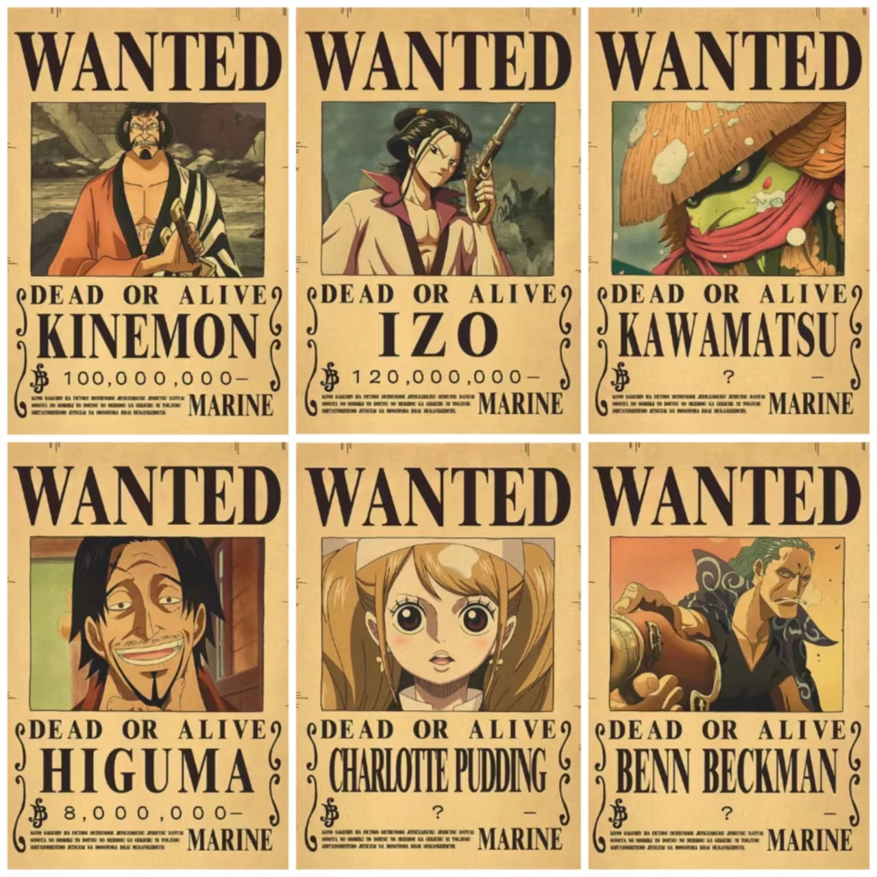 

Japanese Classic Anime One Piece 42-86 Kraft Paper Retro Poster DIY Room Bar Cafe Decoration Gift Art Wall Sticker Poster