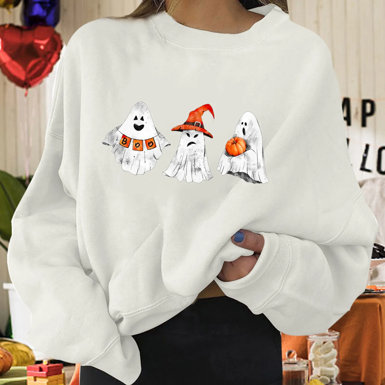 

Womens Daily Sweatshirt Long Pullover Print O Neck Printing Long Long Sleeve Sweatshirt Women Long Sleeve Sweatshirts