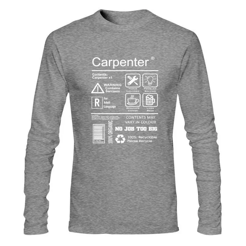 

Man Clothing Funny Carpenter Workwear Spoof Package Care Label Instructions Information Guide Motif Mens Unisex T-Shirt Gift Cho