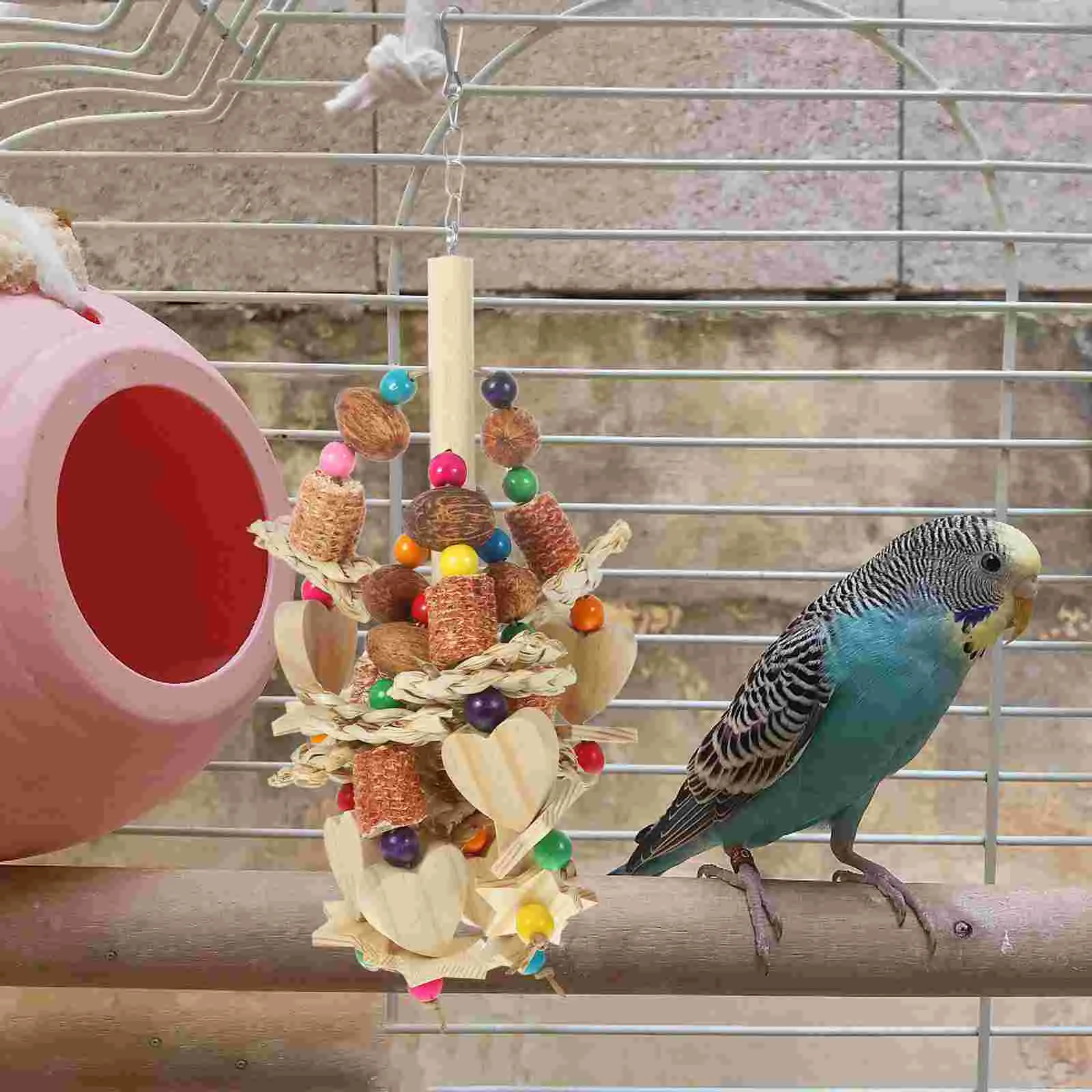 

Bird Bird Swing Safe Wooden Chewing Toy Parrot Shredding Plaything Parrot Wooden Biting Toy Bird Supply