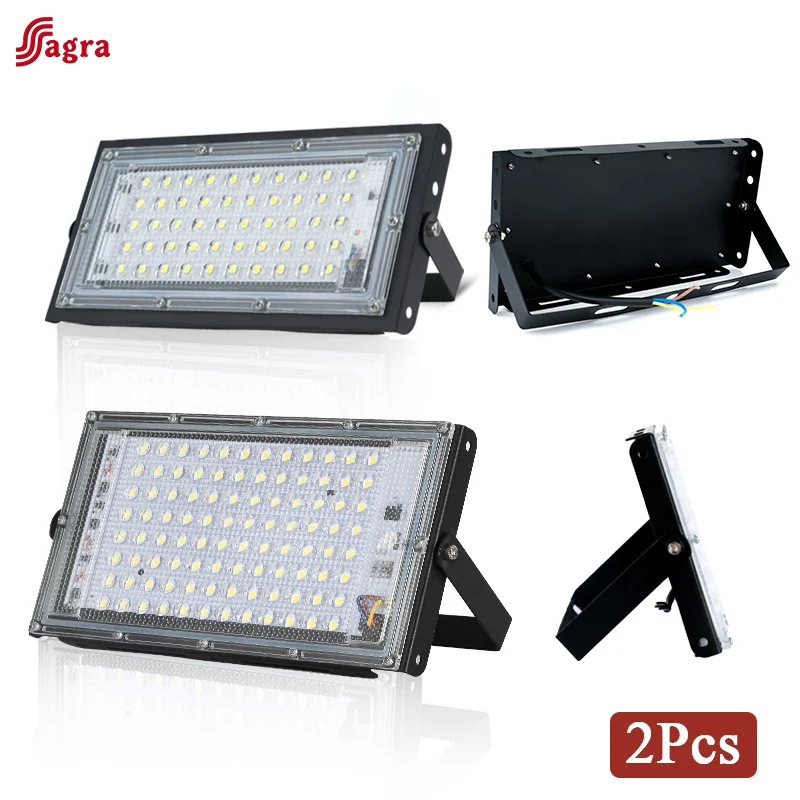 2pcs/lot Led Flood Light 50W 100W AC 110V 220V Outdoor Floodlight Spotlight IP65 Waterproof LED Street Lamp Landscape Lighting