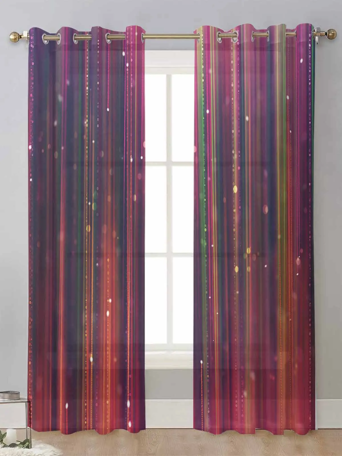 

Abstract Neon Colorful Sheer Curtains For Living Room Window Transparent Voile Tulle Curtain Cortinas Drapes Home Decor