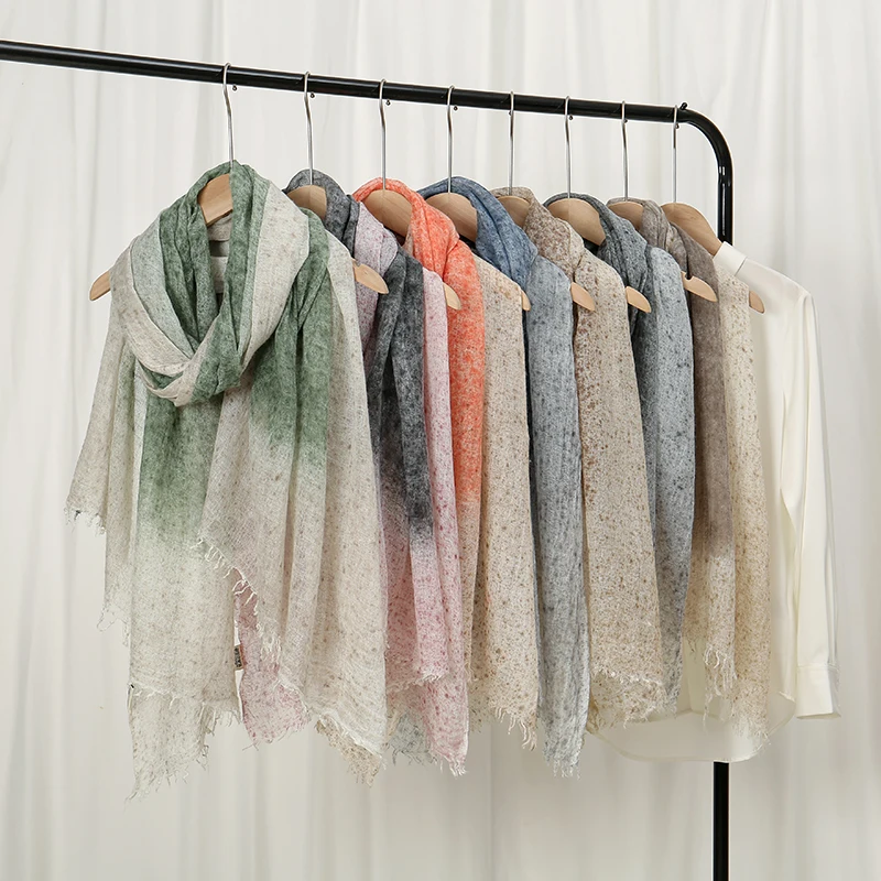 Элегантный Женский Длинный Шарф С Градиентом Шаль Модная Многофункциональная