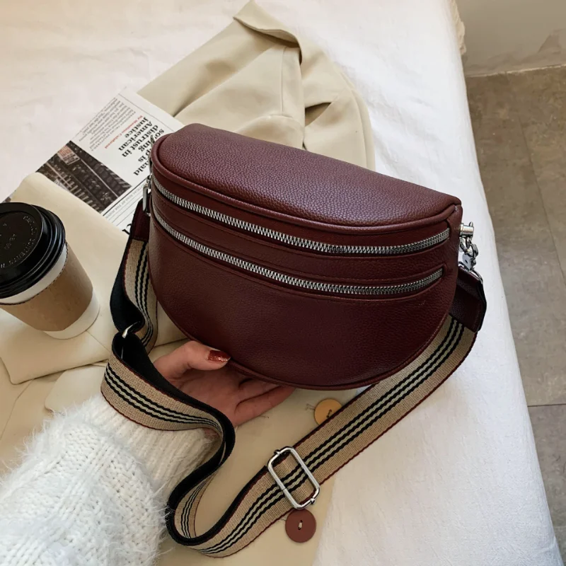 

Wide Strap Waist Bag Fashionable Shoulder Crossbody Multifunctional Chest Handbag Box Bag Crossbody Bags for Women