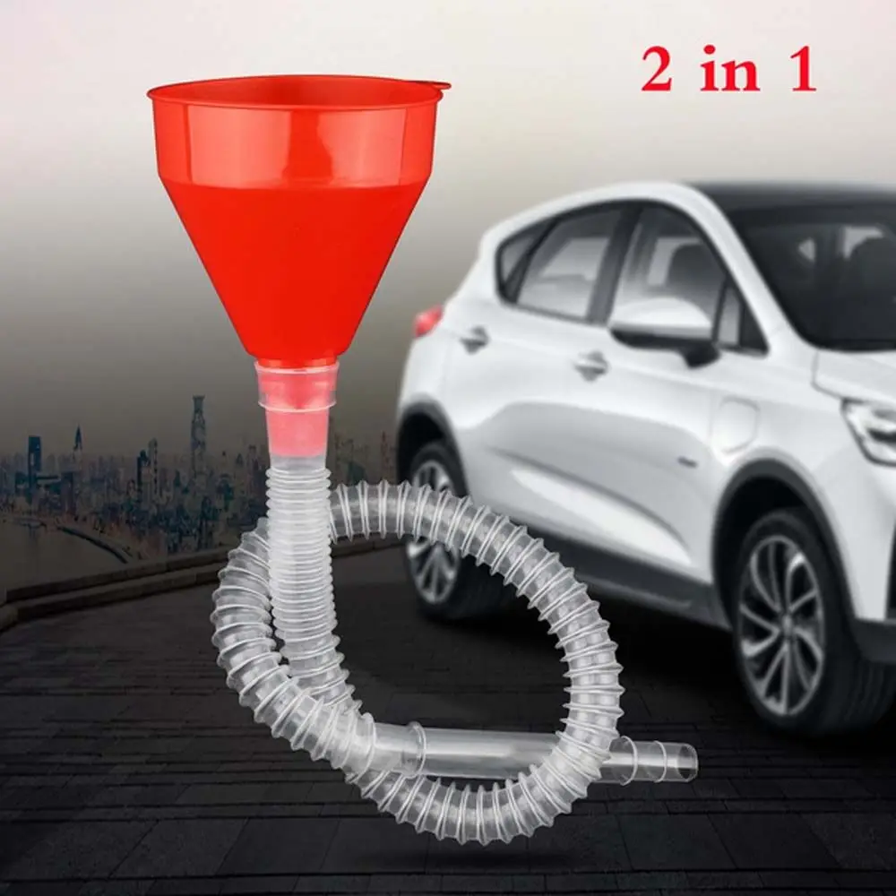 

2 in 1 Plastic Water Tank Funnel Fuel Gasoline Petrol Diesel Funnel Flexible For Car Motorcycle Truck Vehicle Auto Accessories