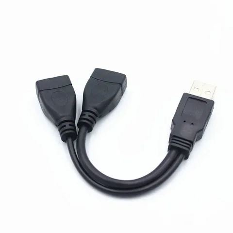 Высококачественный Кабель USB 2,0, двойной Разветвитель USB, адаптер, кабель один на два разъема «мама» на USB 2 «папа», кабель для зарядки и передачи данных