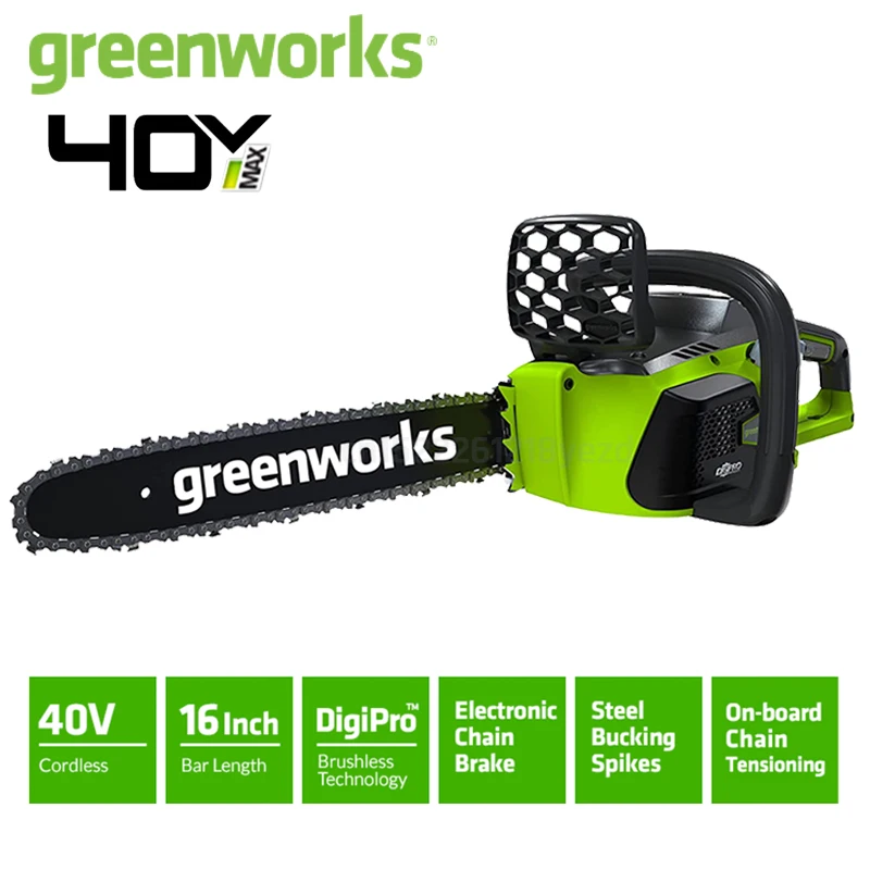 Бесщеточный двигатель бензопилы Greenworks 40 В 4 0 Ач аккумуляторная 20312 16-дюймовая