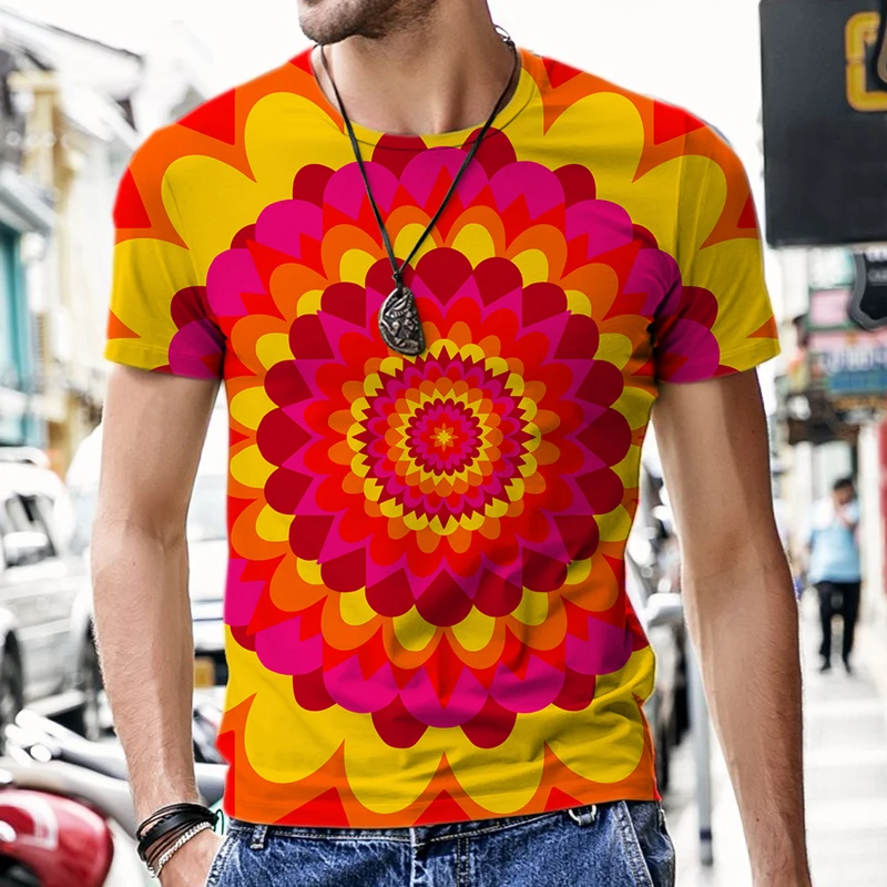 Мужская футболка с коротким рукавом летняя повседневная 3d-эффектом Вертиго 2021 |