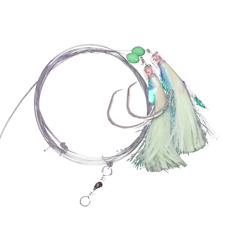 Sabiki-Rigs 8/0 Приманки светящиеся рыболовные бусины высокоуглеродистые крючки для