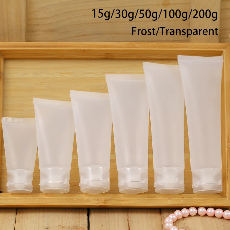 

15ml 30ml 50ml 100ml Matte Plastic Refillable Squeeze Bottle Empty Cosmetic Facial Cream Packaging Container Flip Cap Soft Tube