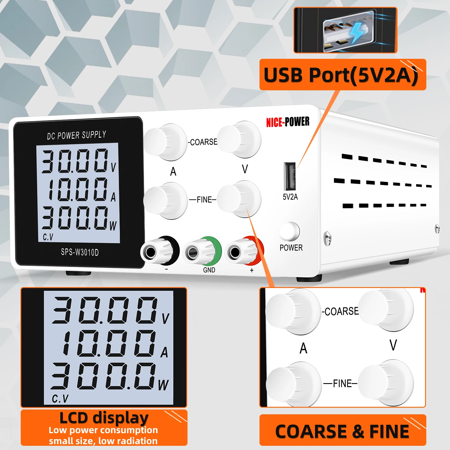 

LCD 30V 10A Switching Adjustable DC Power Supply Laboratory Digital Lab Display Adjust DC regulated 60V 5A 120V 3A Bench Source