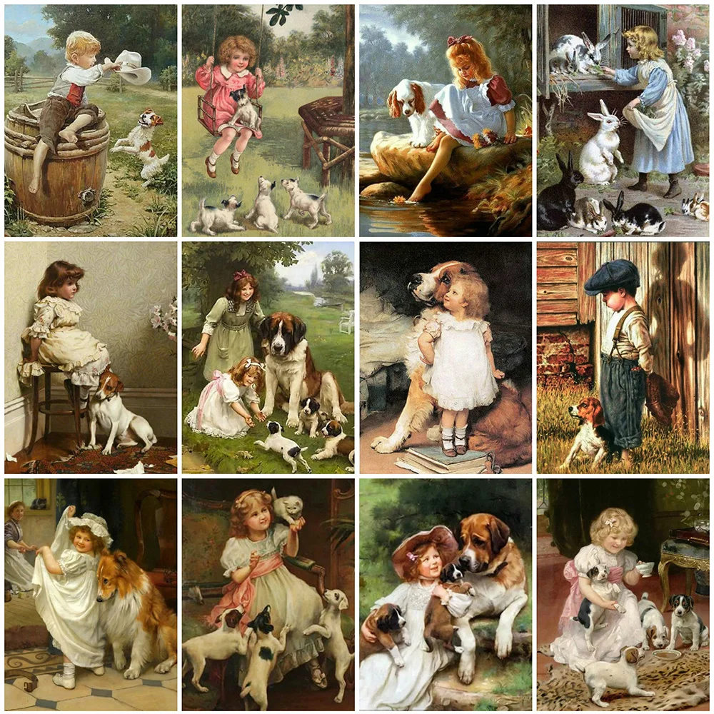 Купи MomoArt Diamond Painting Dog Full Square Diamond Embroidery Animal Cross Stitch Mosaic Kid Girl New Arrival 5D Home Decor Gift за 286 рублей в магазине AliExpress