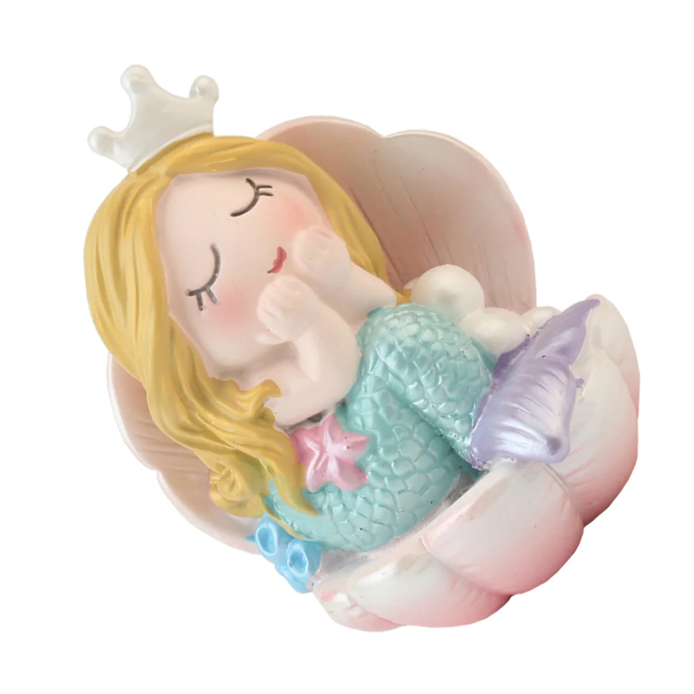 

1 Pc Topper Cake Ornament Cartoon Cake Adorn Mermaid Model For Kids Desktop Cake