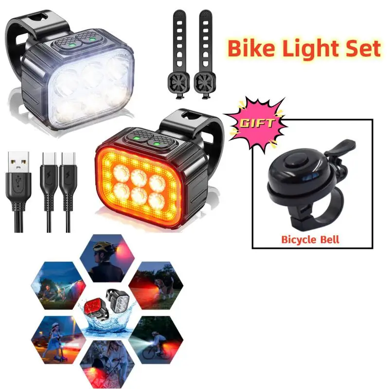 

Велосипедный фонарь, передний задний фонарь, USB, 1100/350 мАч