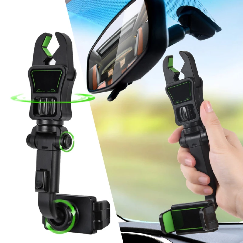 car rearview mirror phone holder auto gps mount stand mobile cell phone navigation barcket seat hanging clip car accessories free global shipping