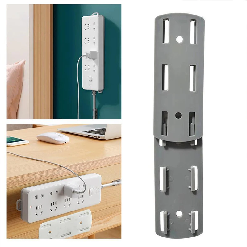 

Self-Adhesive Desktop Socket Fixer Cable Organizer Wall Hanging Power Strip Holder Fixator Plug-in Removable Wall-Mounted Fixer