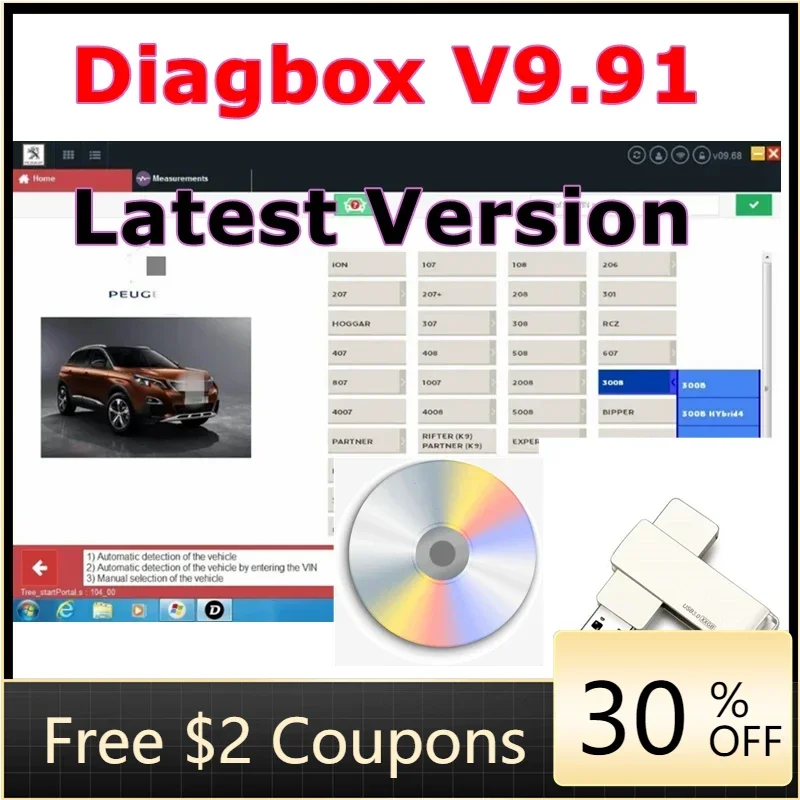 

2025 новостей полного обновления Diagbox V9.91 для Lexia3 PP2000 Diagbox 9.91 для Citroen для Peogeot диагностический инструмент Diagbox Auto Program