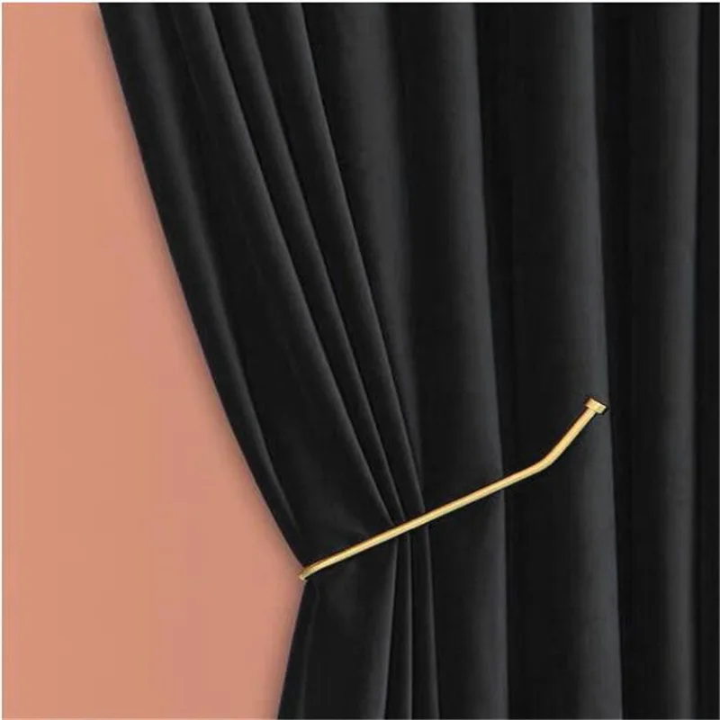 

Modern Ins Style Curtains for Living Room Luxury Black Dutch Velvet Cortina Bedroom Solid Color Drapes Full Shading Curtain Home