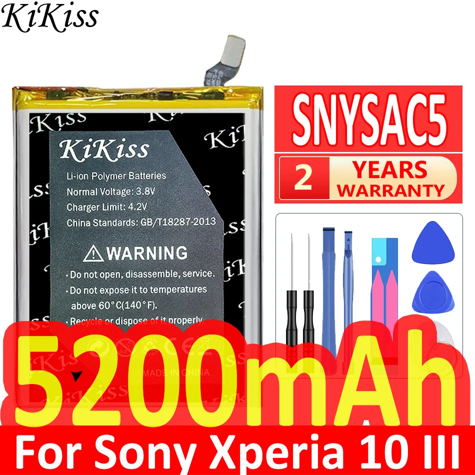 

5200mah KiKiss Powerful Battery SNYSAC5 For Sony Xperia 10 III 10III X10III SO-52B SOG04 XQ-BT52 A102SO