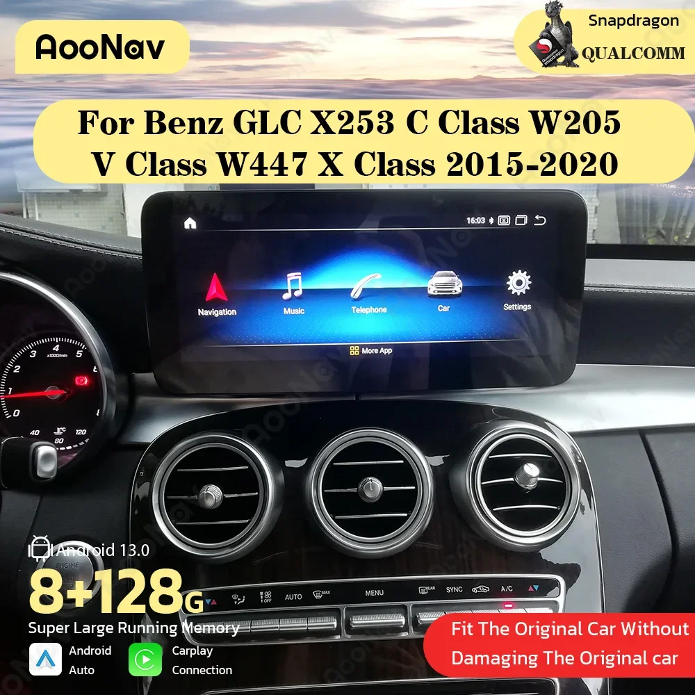 Автомобильный радиоприемник 10 25 для Benz GLC X253 C Class W205 V W447 X 2015-2020 Android GPS