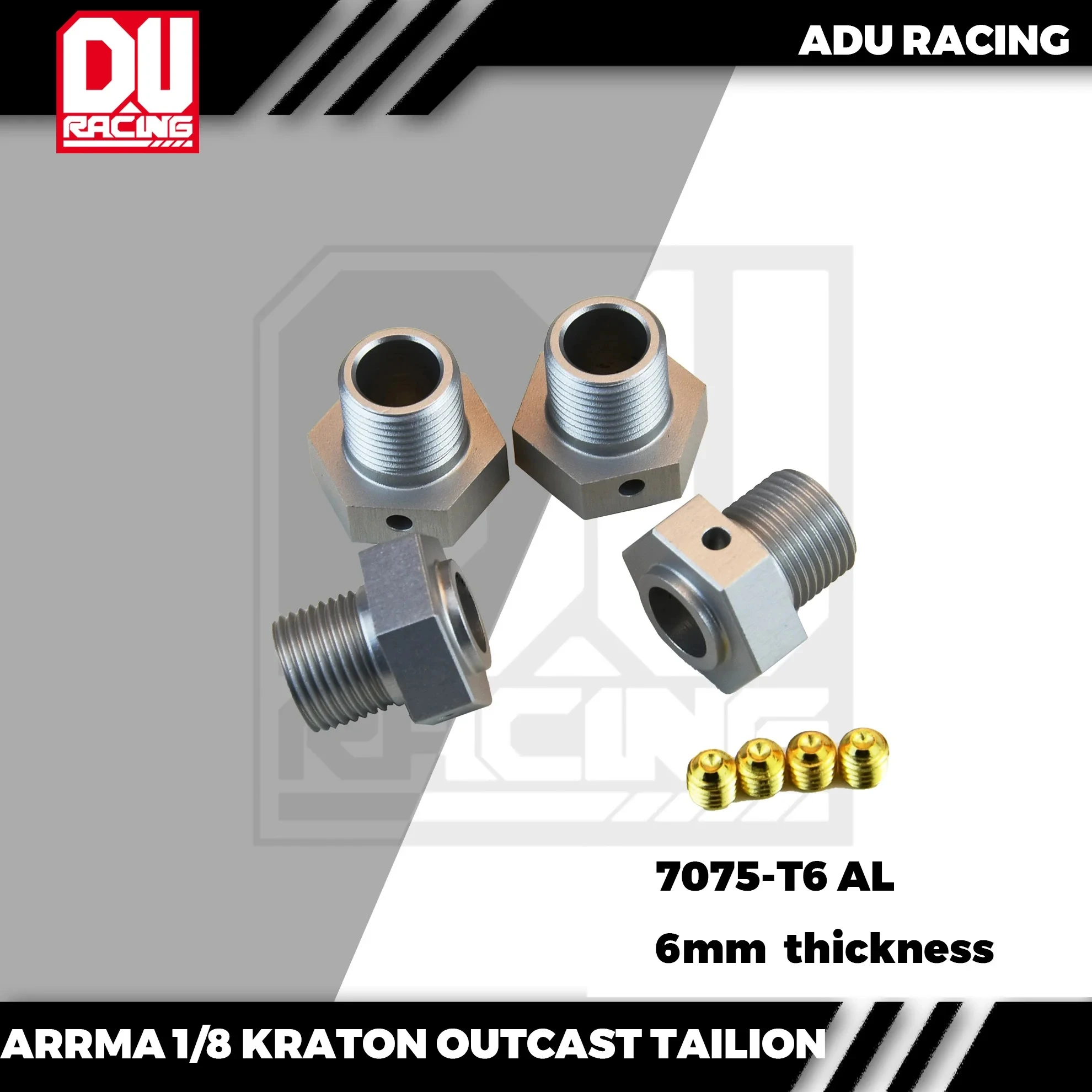 

ADU RACING 7075-T6 толщиной 17 мм шестигранный адаптер ступицы колеса для Arrma 1/8 KRATON OUTCAST TALION FIRETEAM F1 V2