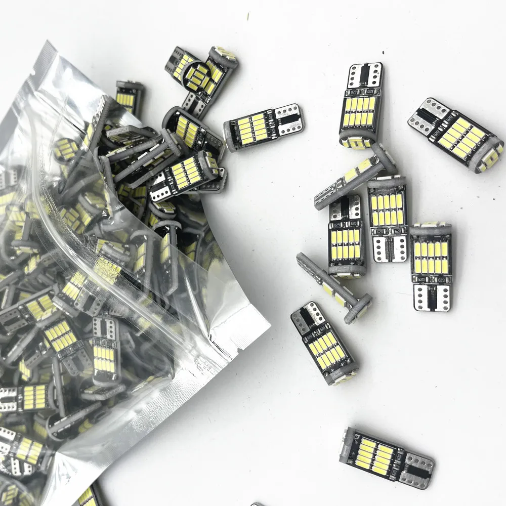 Фото Светодиодные лампы CANBUS T10 26SMD 4014Chips LED 194 501 белого цвета для салона автомобиля, комплект для освещения салона, сигнальных ламп и габаритных огней. №5