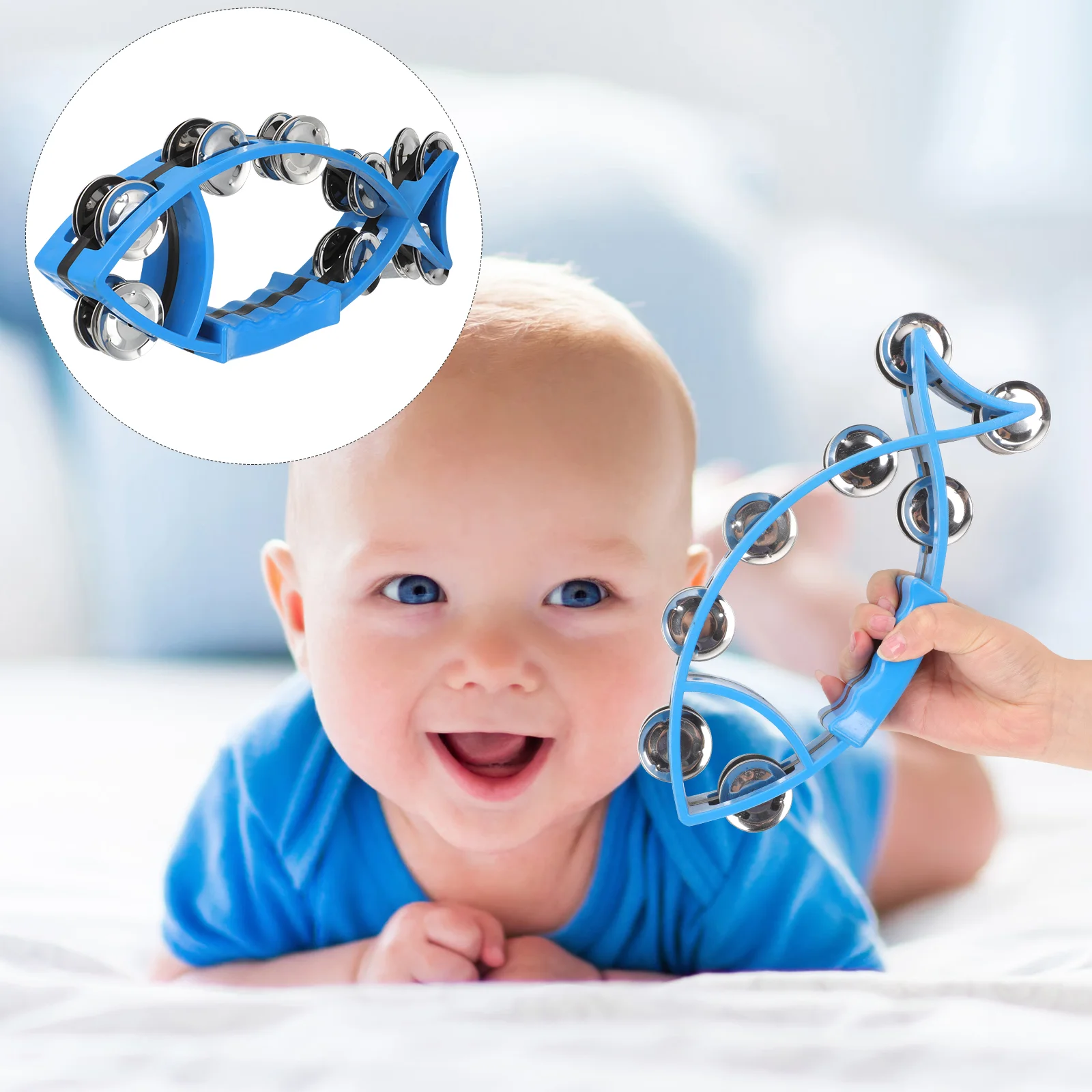 

Tambourine Percussion Handbell Hand Bells Instruments Kids Party Baby Musicbell Infant Adults Performance Funny Interesting