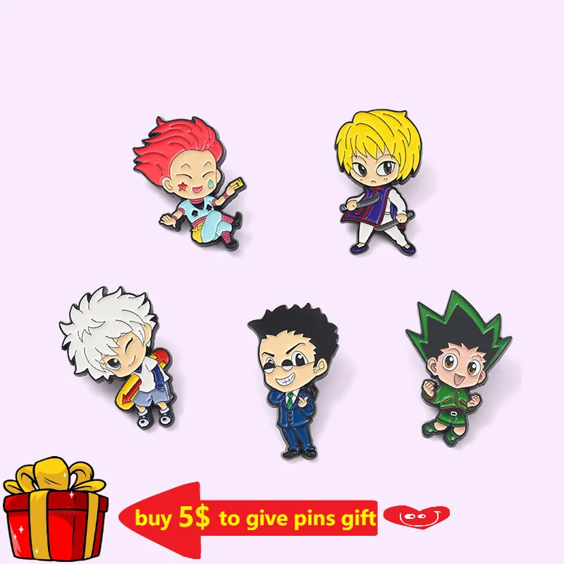 Эмалированная брошь в виде мультяшной манги на заказ комиксов Гон Курапика