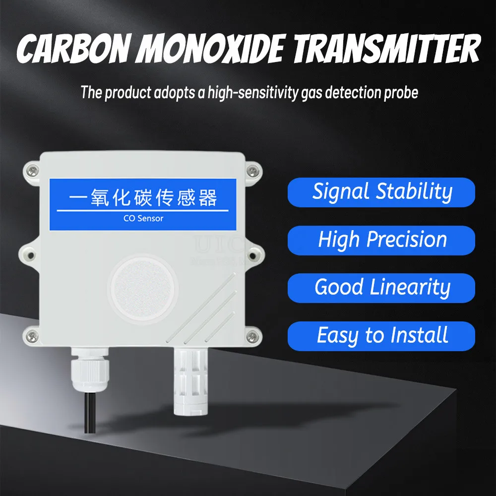 

CO Sensor Alarm Soot Gas Pollution Detector Analog Carbon Monoxide Gas Sensor 0-1000ppm RS485 0-5V 0-10V 4-20mA Output