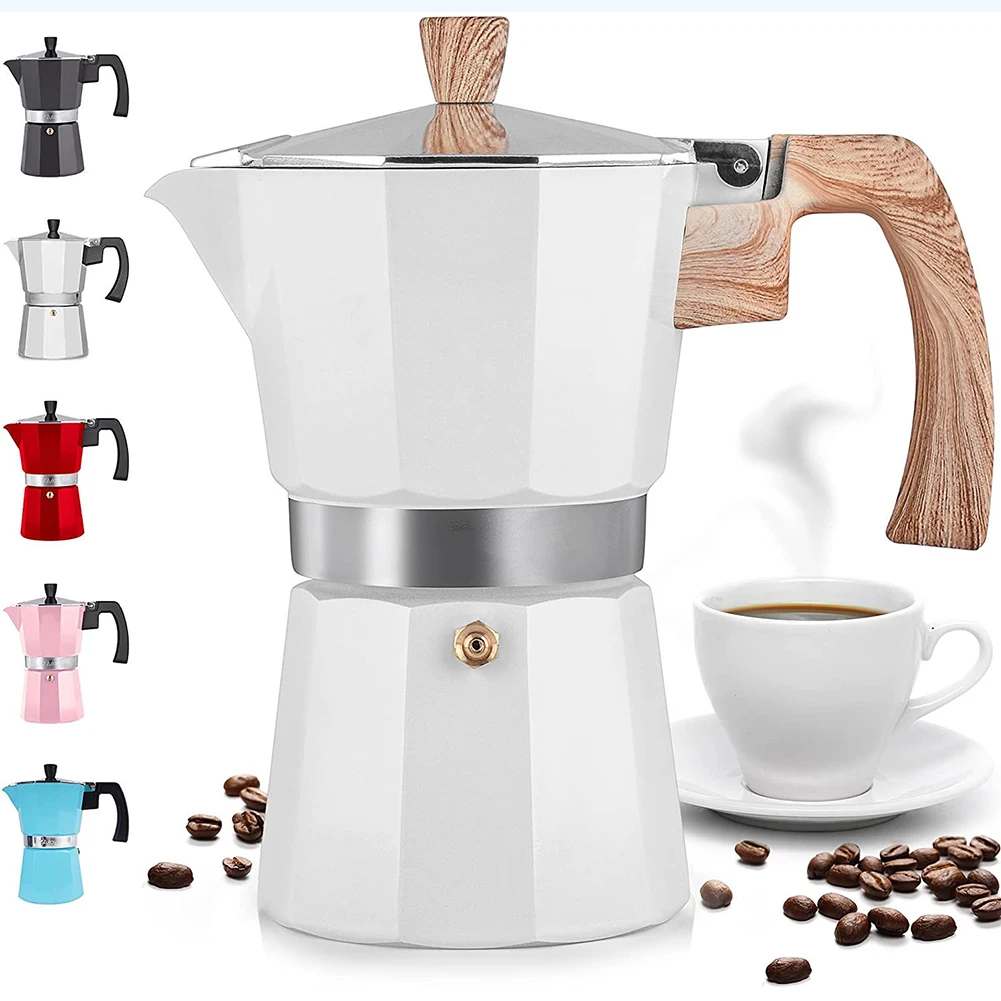 

150ml/300ml Stovetop Espresso Maker 3-6 Cups Moka Pot Classic Coffee Maker Aluminum Barista Coffee Brewing Kettle Accessories