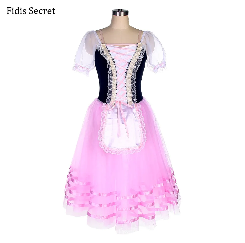 

Pink Giselle Classical Stage Wear,Girls Romantic Ballet Tutu Performance Long Dress,Ballerina Napoli Professional Dance Costume