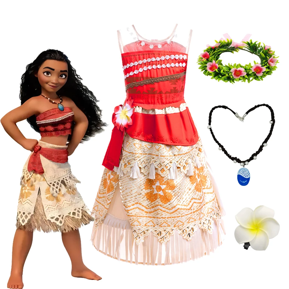 Платье Принцессы Диснея Моана пляжные платья без рукавов с принтом для девочек