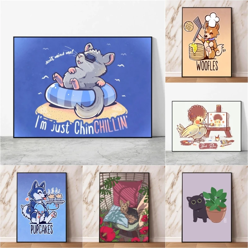 

Canvas Posters Birb Ross Gifts Home Room Painting Cartoon Character Picture Modular Prints Wall Stickers Comics Pictures Classic