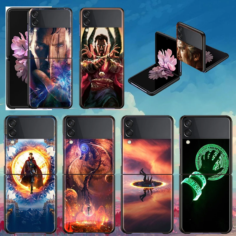 

Shockproof Hard Cover New Folding Mobile Shell Avengers Doctor Strange For Samsung Galaxy Z Flip 3 5G Black Funda Phone Case