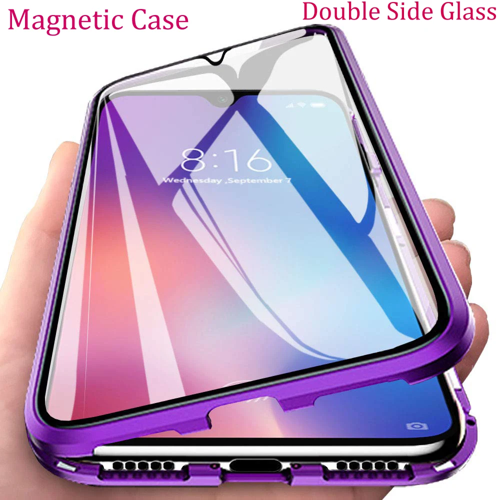 

2023 Metal Magnetic Case For Xiaomi Redmi Note 11 10 T 10S 9 9S 9A 9C 9T 8 8T 7 12 POCO X3 M3 F3 M4 Pro Lite Double Sided Glass