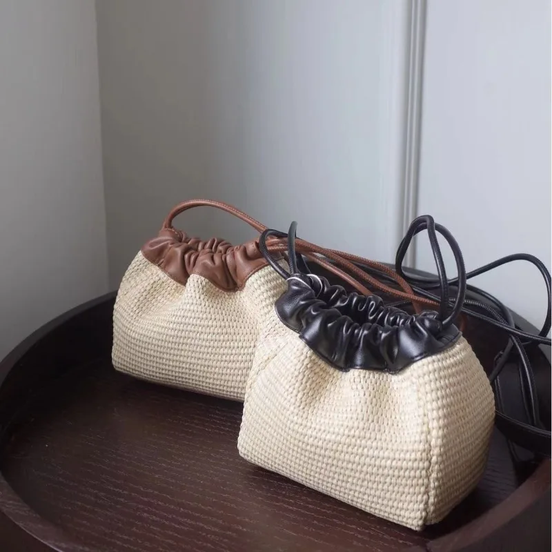 Сумка кросс-боди с соломенным переплетением на шнурке для отдыха и работы