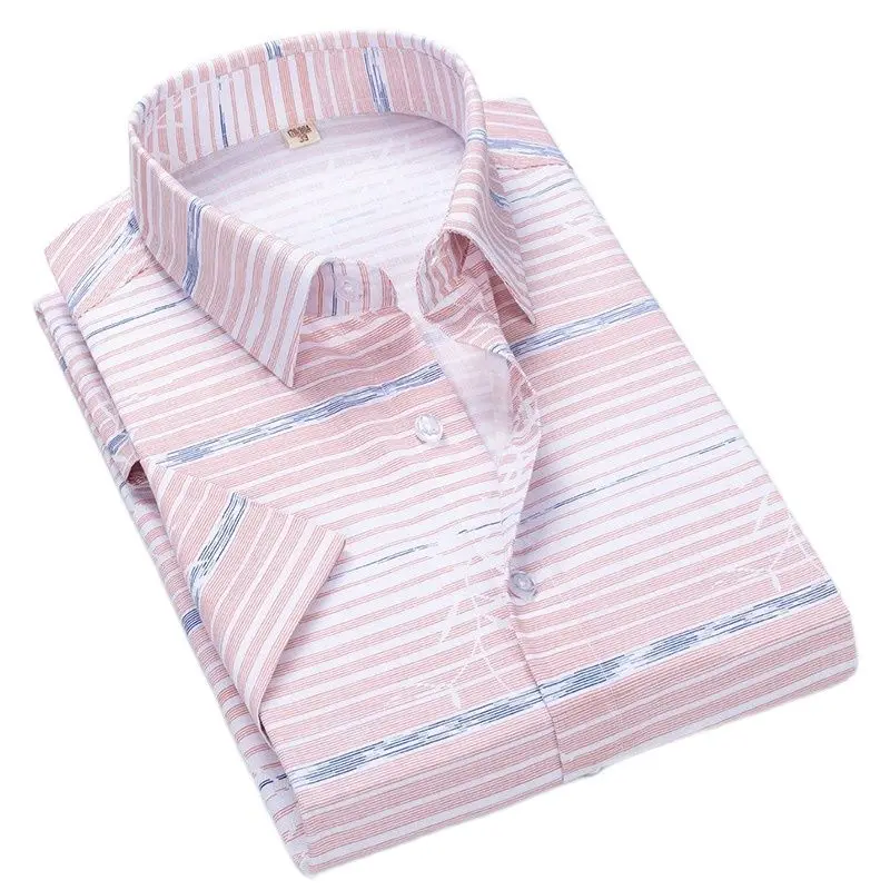 

High Quality Men's Oxford Casual Shirts Leisure Design Plaid Men's Social Shirts 100% Cotton Short Sleeve Men's Dress Shirts
