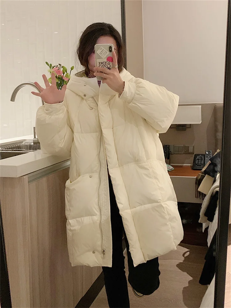 Syiwidii Fall Coat for Women Oversized Winter Jacket Korean Fashion 2022 Long Parkas with A Hood Thicken Warm Y2k Outerwear