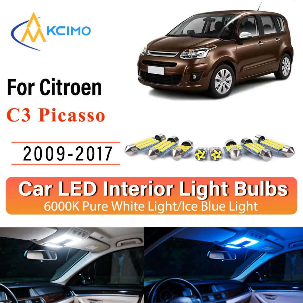 Фото Новая светодиодная лампа Canbus для подсветки номерного знака Citroen C3 Picasso 2009-2017, премиум-класса, простая установка, без ошибок, яркий свет №1